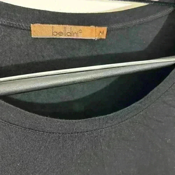 Belldini Dress Womens Medium Round Neck Long Sleeve Zip Sides Soft Black Viscose - Picture 5 of 7